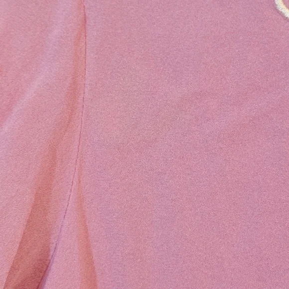 VINTAGE Bob Mackie Pink Blouse with White Embroidered Cut Outs.  Wearable Art AQ - Picture 8 of 8